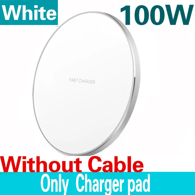Fast Wireless Charger 100W Pad for iPhone 15 14 13 12 11 Pro Max Samsung Galaxy S24 S23 S22 S20 Xiaomi Wireless Charging Station