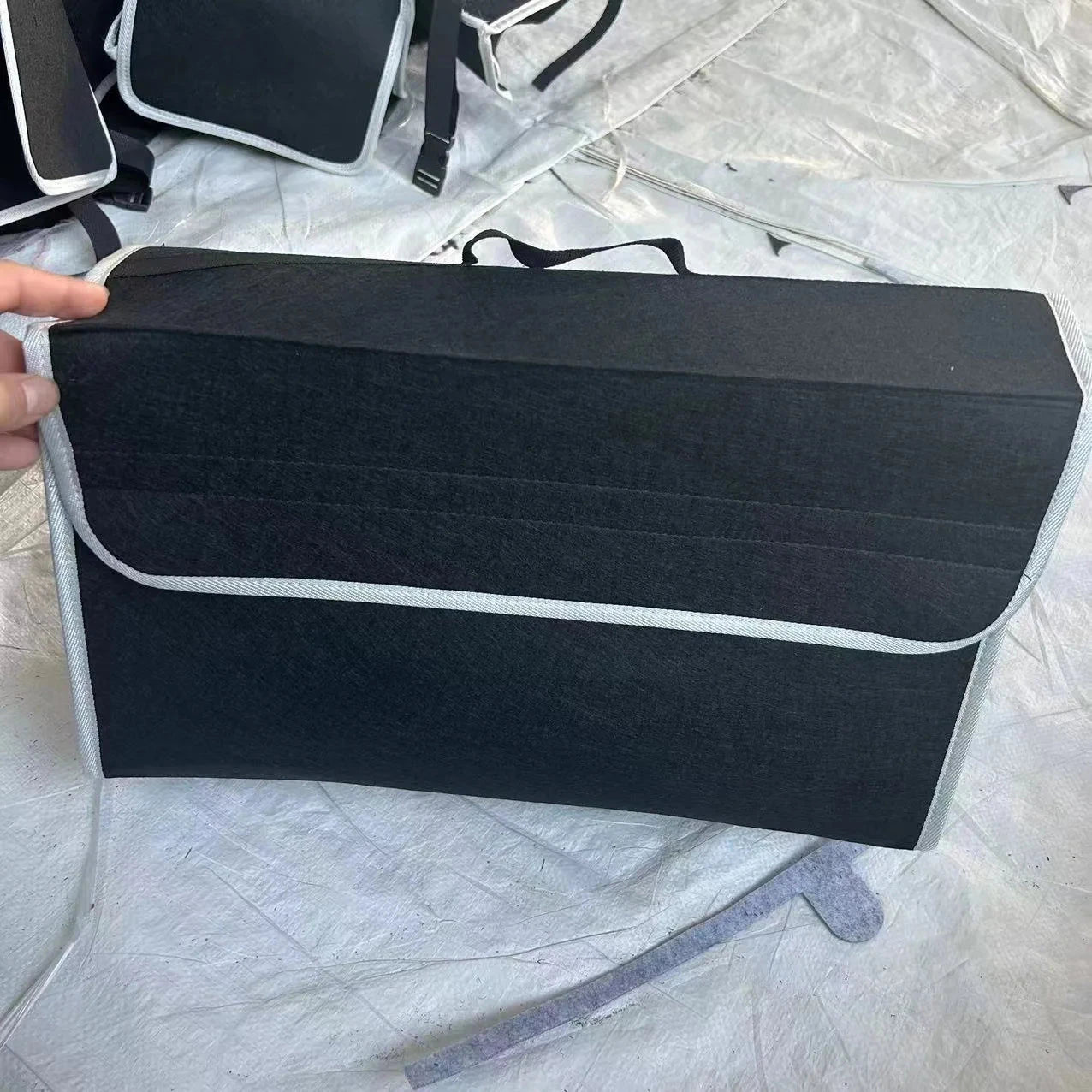 Gray Anti Slip Compartment Boot Storage Organizer Tool Car Storage Bag Car Trunk Organizer Soft Felt Storage Box Car Accessories MERRYHOME Merryhome Official Store