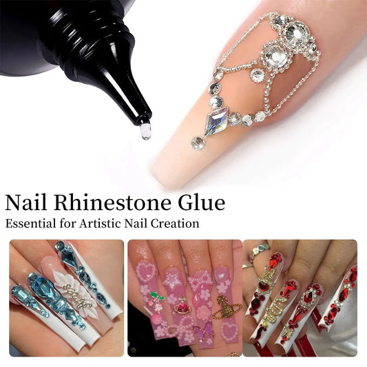 30g Nail Rhinestone Glue for Nails Super Strong Gel Nail Glue for Nail Charm 3D Nails Bling Gel Decoration Gem Nail Art Diamonds Misscheering Official Store