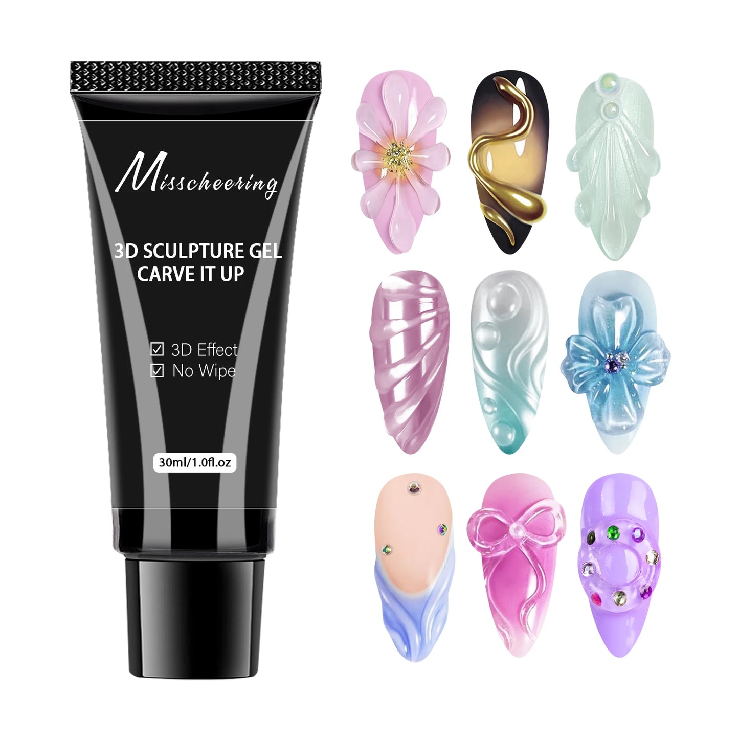 30g Nail Rhinestone Glue for Nails Super Strong Gel Nail Glue for Nail Charm 3D Nails Bling Gel Decoration Gem Nail Art Diamonds