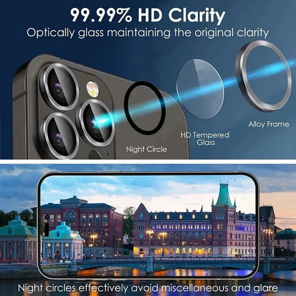 3-2PCS Camera Lens Protector For iPhone 17 Pro Max 17Pro 17Air Metal Ring Protector Glass For iPhone 14 15 16 ProMax Camera Lens