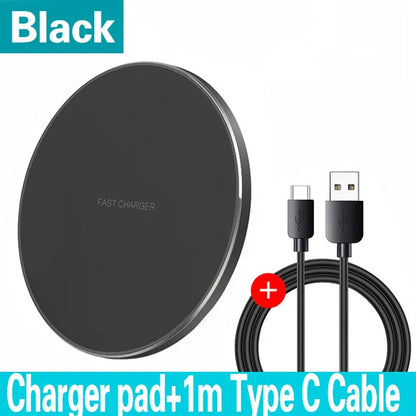 Fast Wireless Charger 100W  Pad for iPhone 15 14 13 12 11 Pro Max Samsung Galaxy S24 S23 S22 S20 Xiaomi Wireless Charging Station
