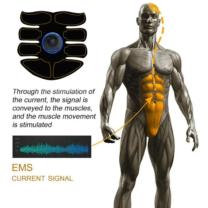 EMS Muscle Stimulator Electric Muscle Toner Buttock Hip Trainer USB Recharge Body Slimming Massager Home Gym Fitness Equiment